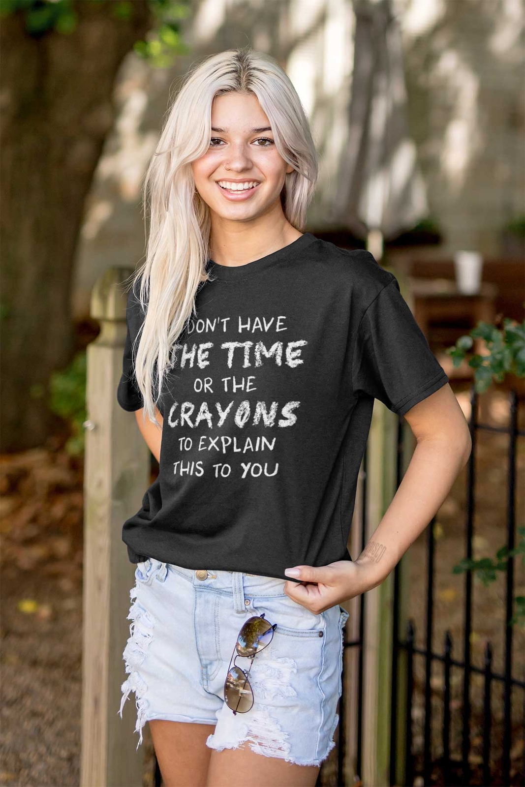 Funny Don’t Have Time or Crayons to Explain Womens or Mens Crewneck T Shirt Tee