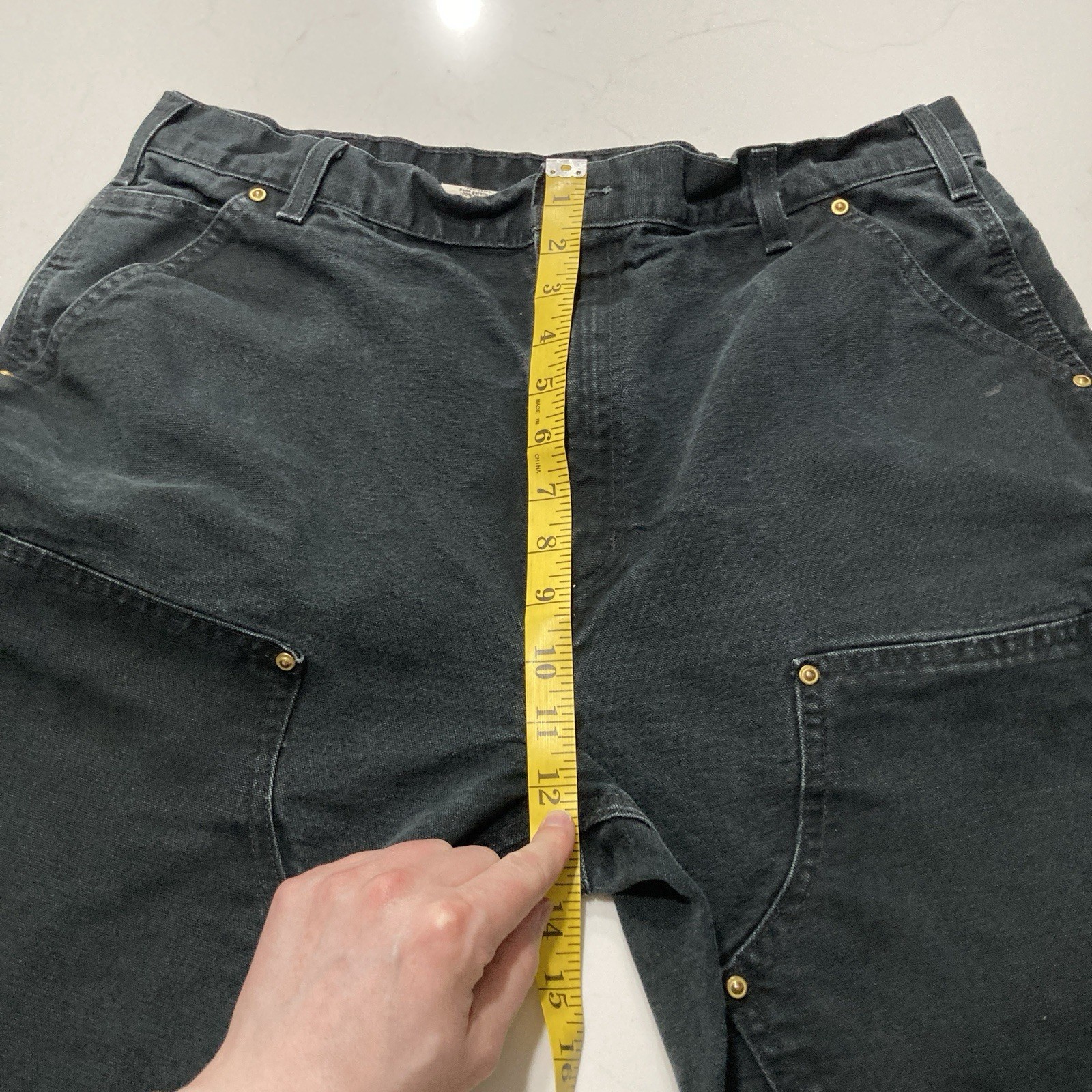 VTG Carhartt B01 BLK Double Knee Work Pants Mens 36×30 (Fits 34×29) Distressed