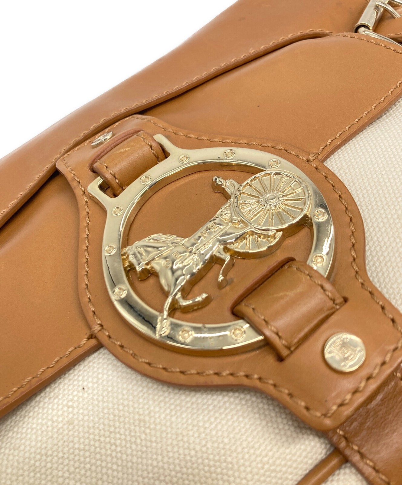 Celine Horse-drawn Carriage Hardware Shoulder Bag Old Made in Italy #TFB5398