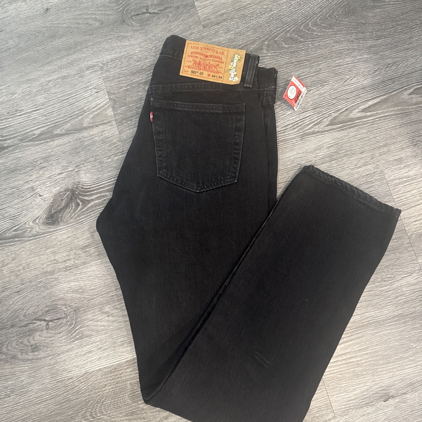 Levi’s 501 DT Denim Tears Mens Black Straight Leg Jeans 34×34 Button Fly Nice!!!