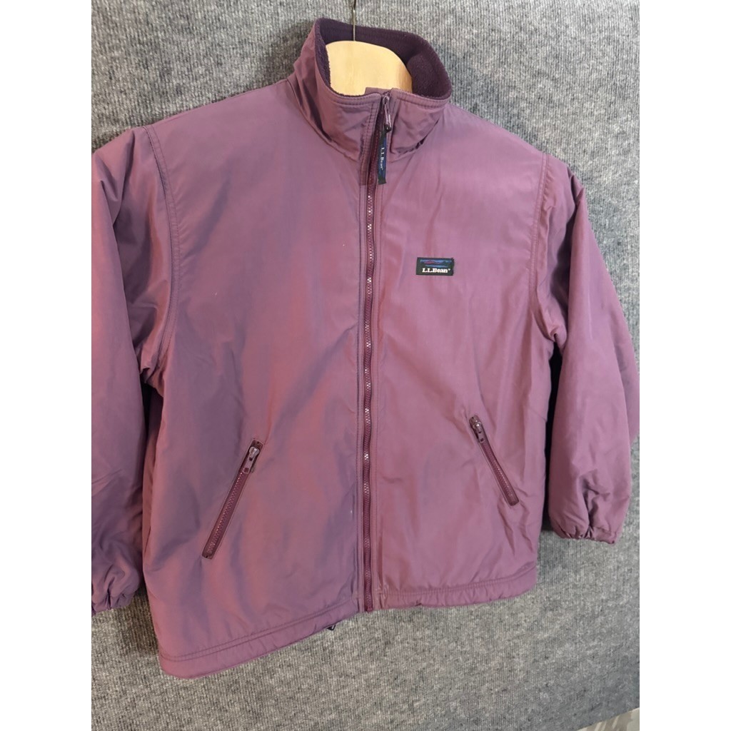 LL Bean Warm-Up Jacket Womens Medium Purple Fleece Lined Thinsulate Vintage USA