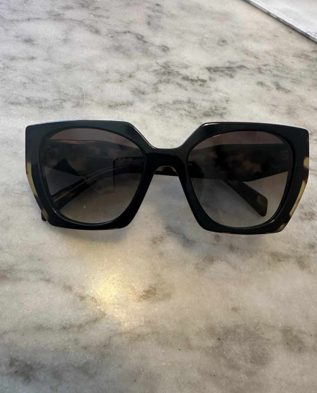 PRADA PR 15WS 3890A7 Black Medium Tortoise Grey Gradient 54mm Women’s Sunglasses