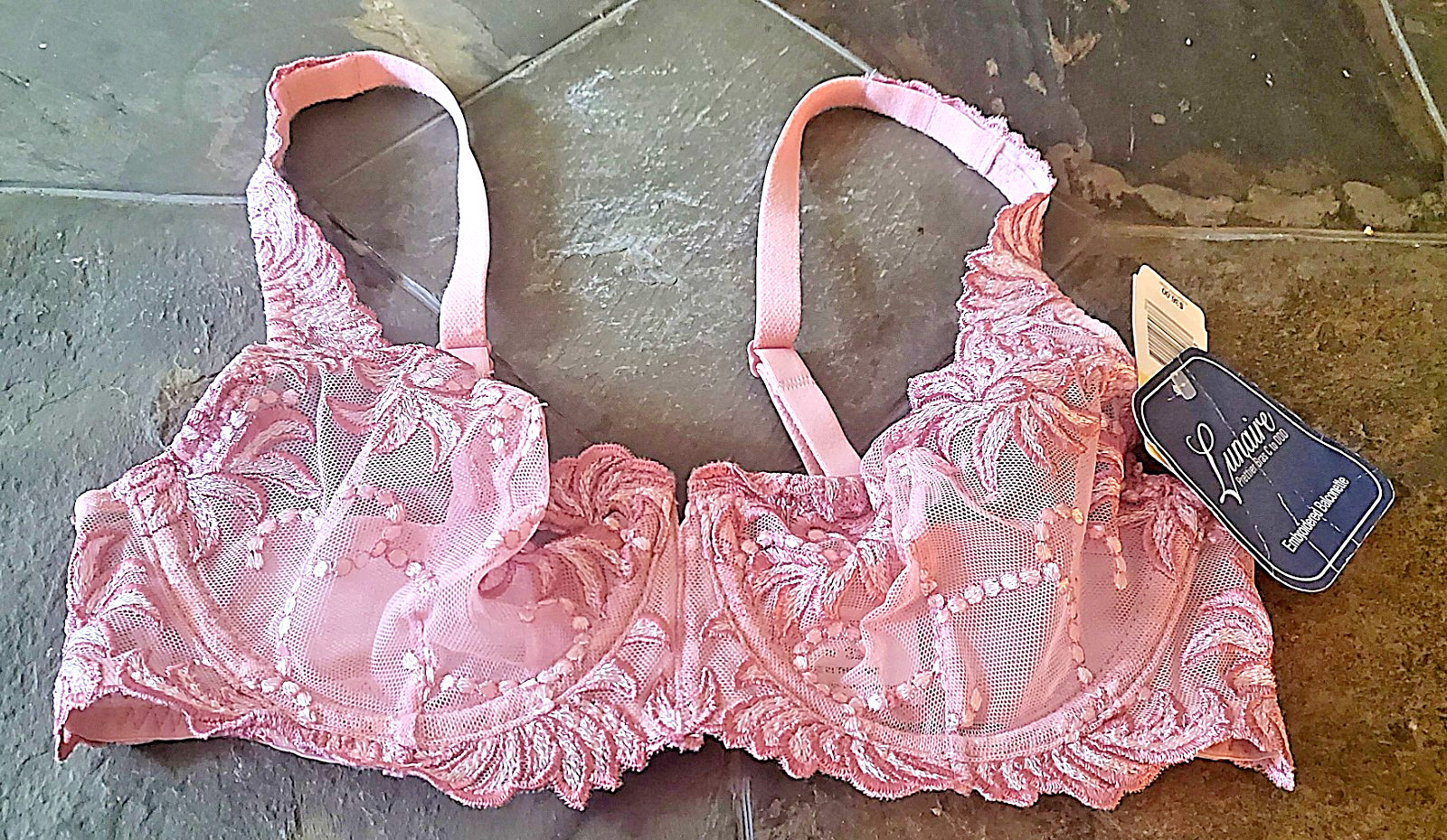 32C Lunaire Sevilla Unlined Sheer Embroidered Demi Bra 14011