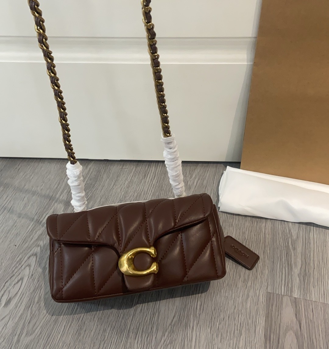 Coach Tabby Shoulder Bag 20 Pillow Quilting Nappa Leather Brass Maple CP149 NWT