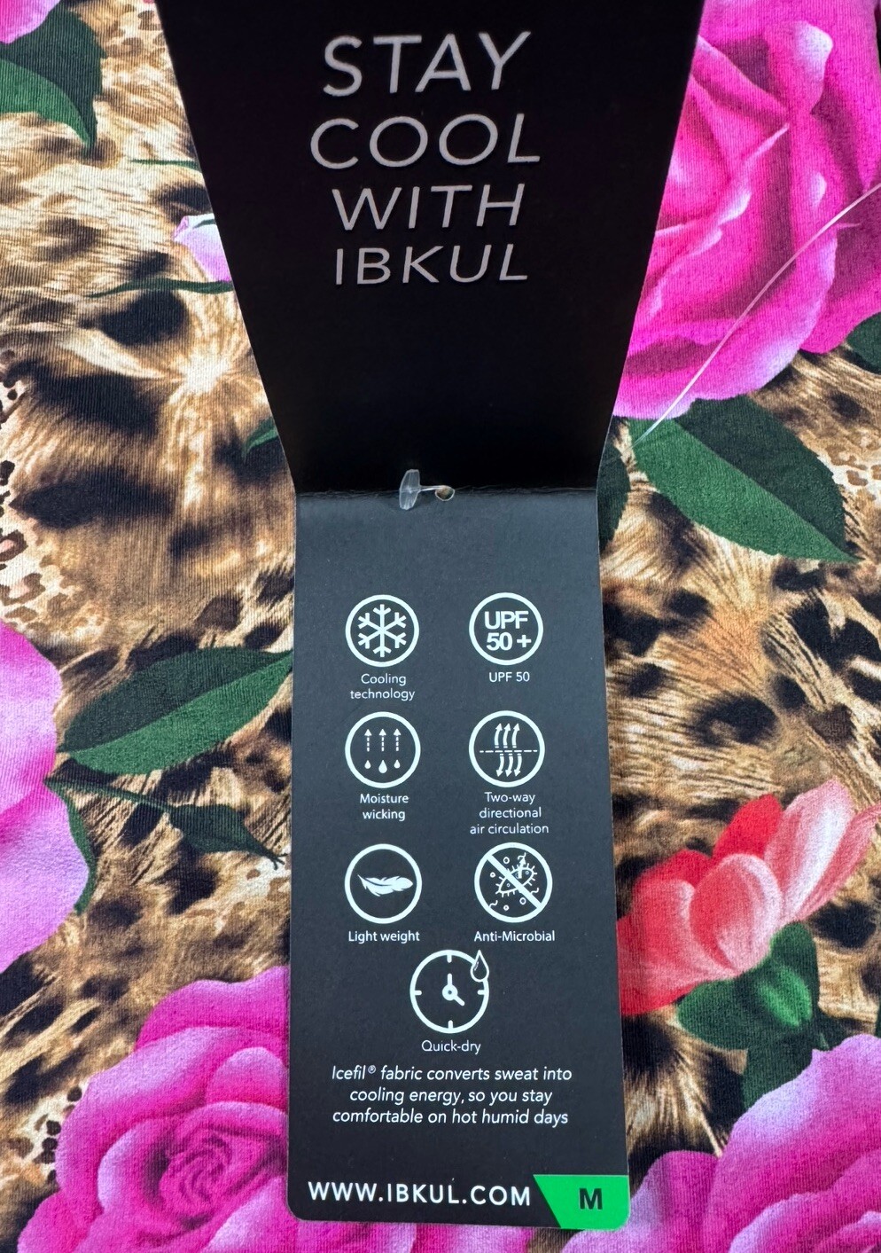 NWT IBKUL Golf Tennis 1/4 Zip Pullover Top S M L XL Leopard Rose Longsleeve P4
