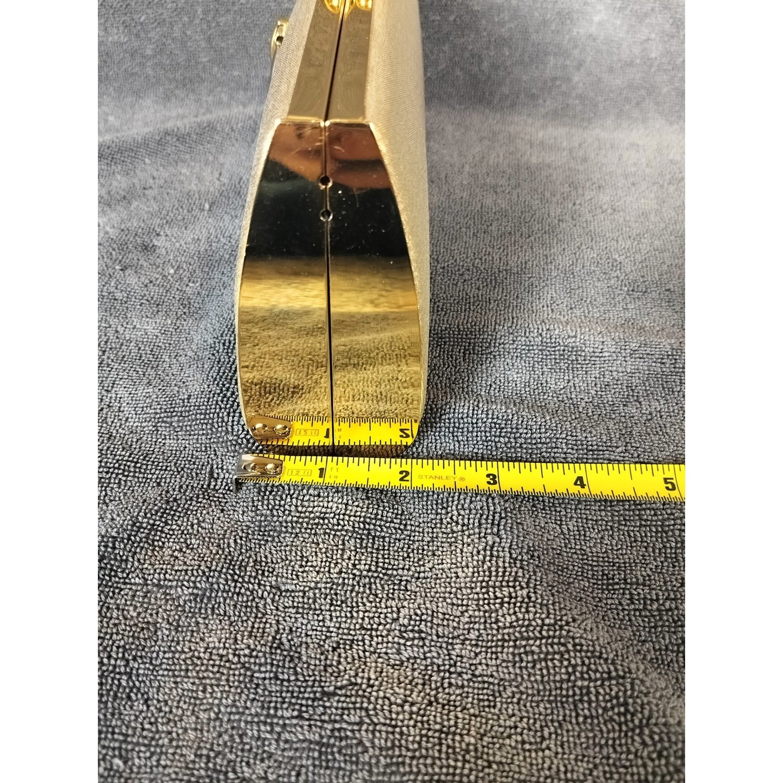 Vintage Gold Hard Shell Evening Clutch Gold