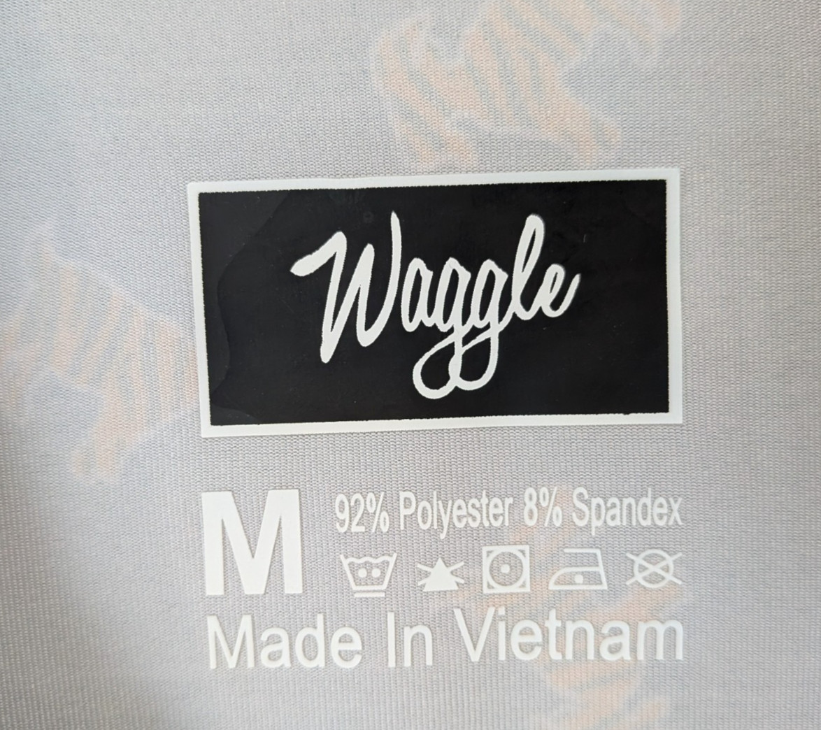Waggle The Goat Polo Shirt Tiger Mens Medium Black Orange Performance