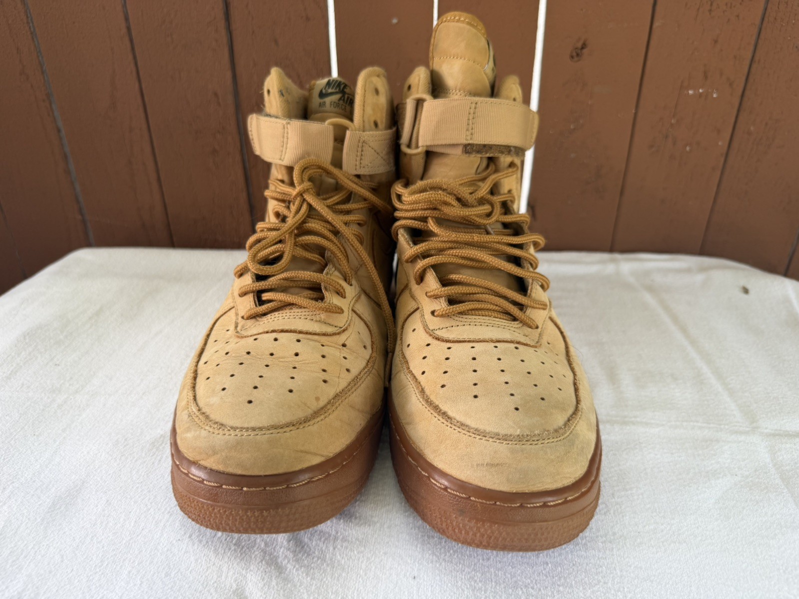 NIKE AIR FORCE 1 HIGH 07 LV8 “WHEAT 2015” FLAX SZ US 11 Sneakers 806403-200 C1
