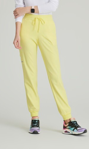 SKECHERS STRETCH JOGGER SCRUB PANTS IN LEMON GLOW YELLOW, ALL SIZES #SKP552, NWT
