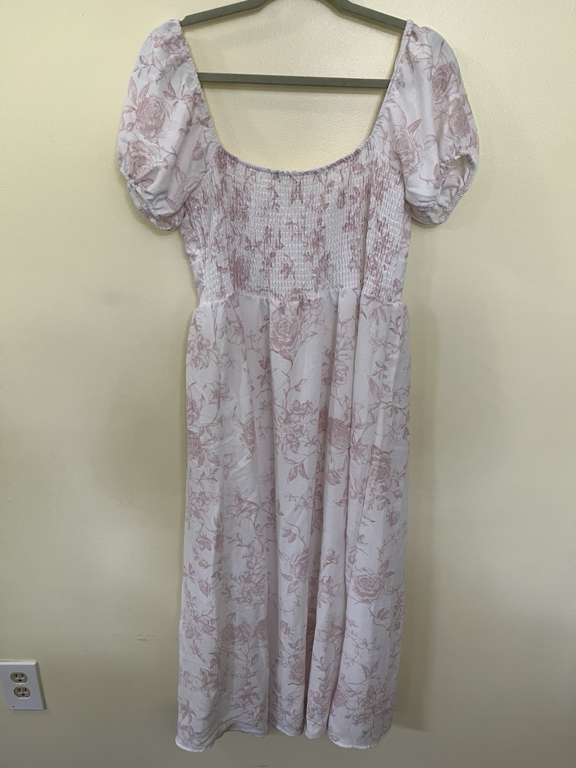 NEW Altar’d State White & Pink Floral Maxi Dress Size XL NWT