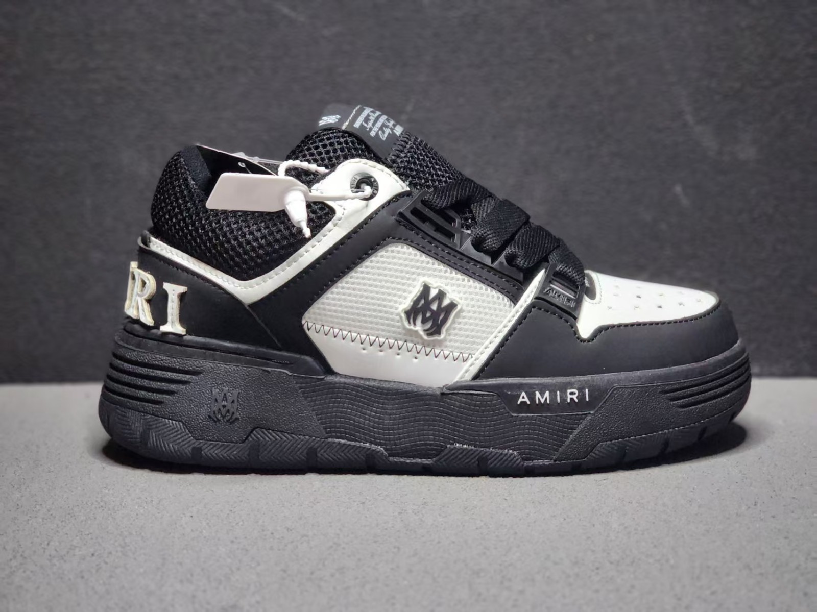 Amiri MA-1 Black White Mesh Panel Skate Sneaker Chunky Platform Rubber Sole 10