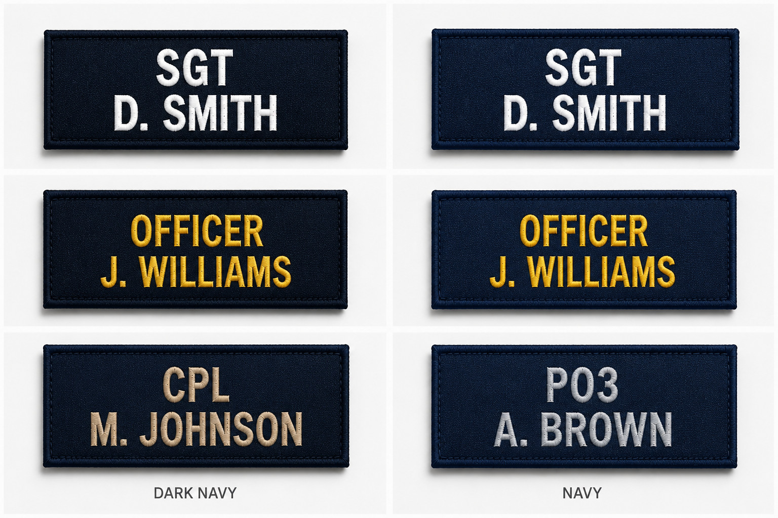 2″ Name Tapes, Military Nametapes, Custom Name Patches, Embroidered Name Tags