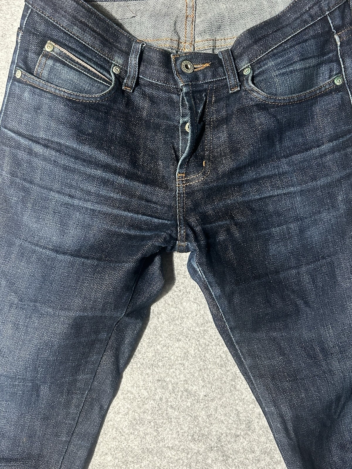 Naked & Famous Super Skinny Guy Stretch Selvedge Jeans Mens 30 Dark Raw Denim