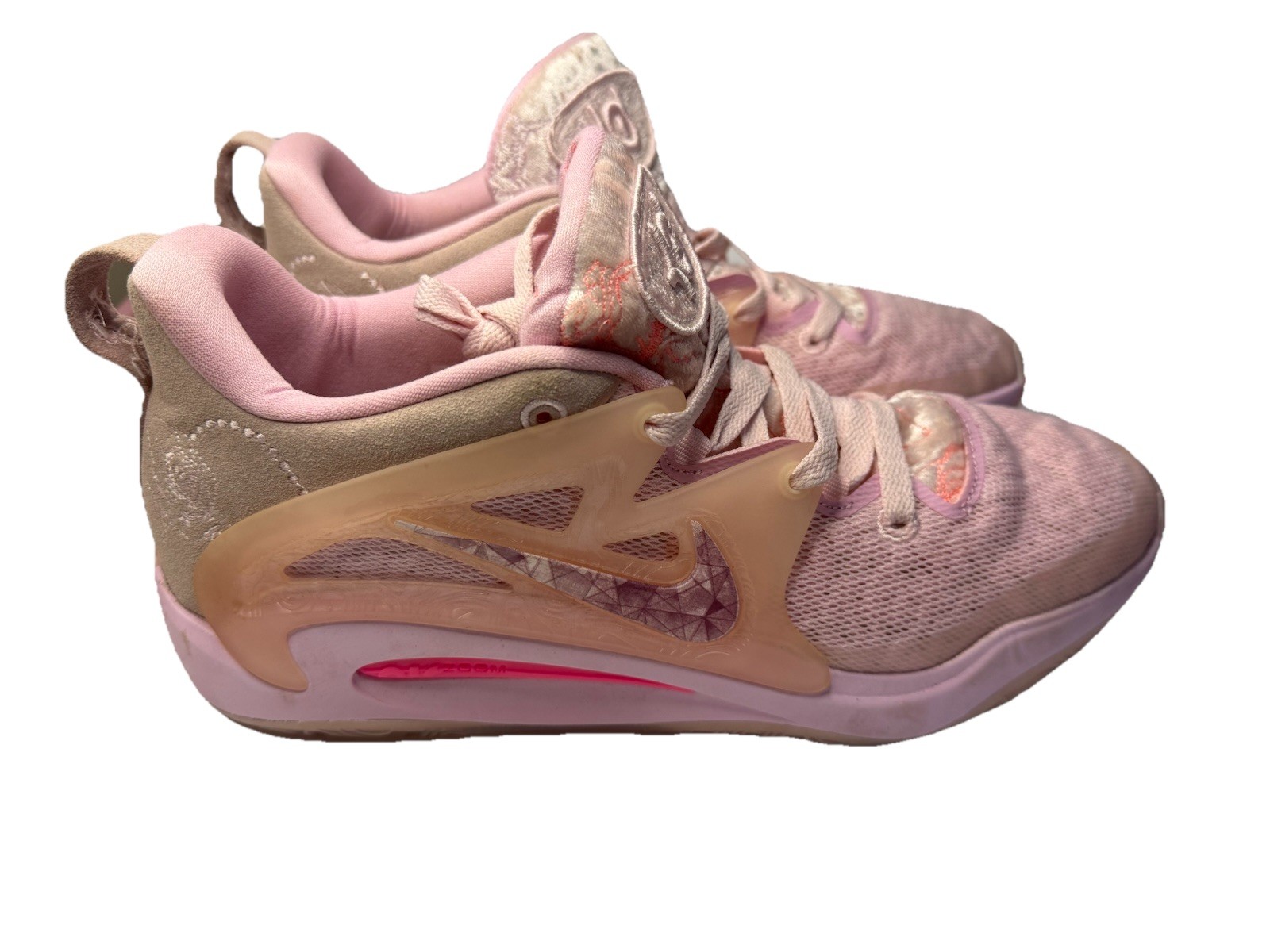 Nike Men’s KD 4 Aunt Pearl Athletic Sneakers Pink Low Top Lace-Up Mesh