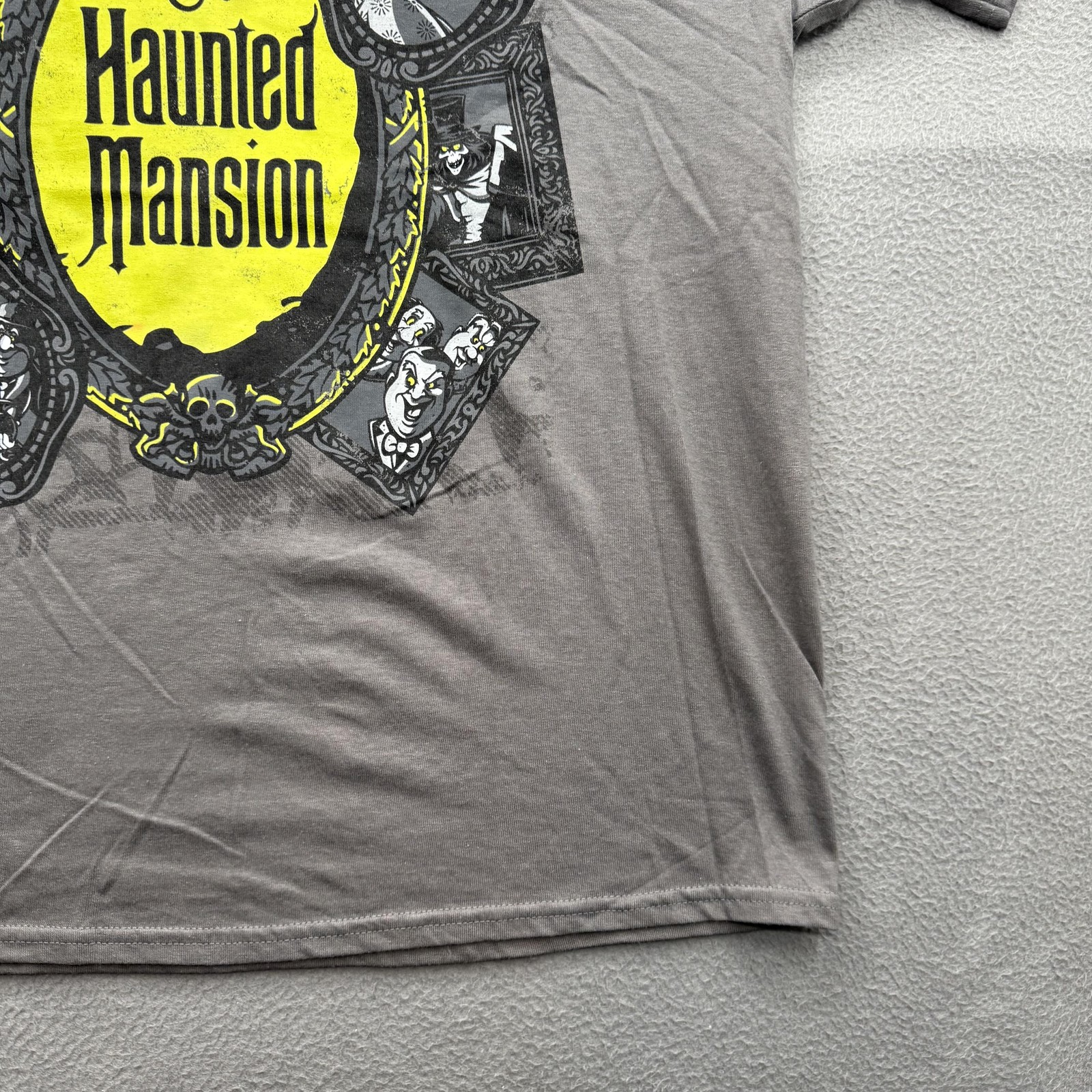 Disney Haunted Mansion Shirt Mens Large Gray Glow In The Dark Tee Halloween