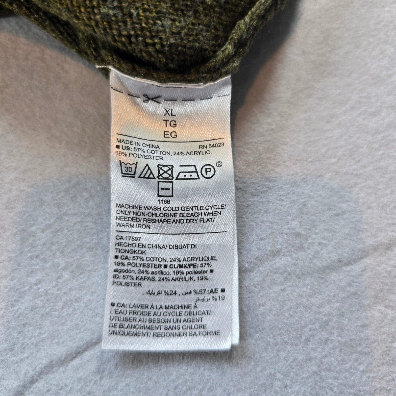 Old Navy Womens XL Olive Green Marl Knit Crew Neck High-Low Hem Sweater