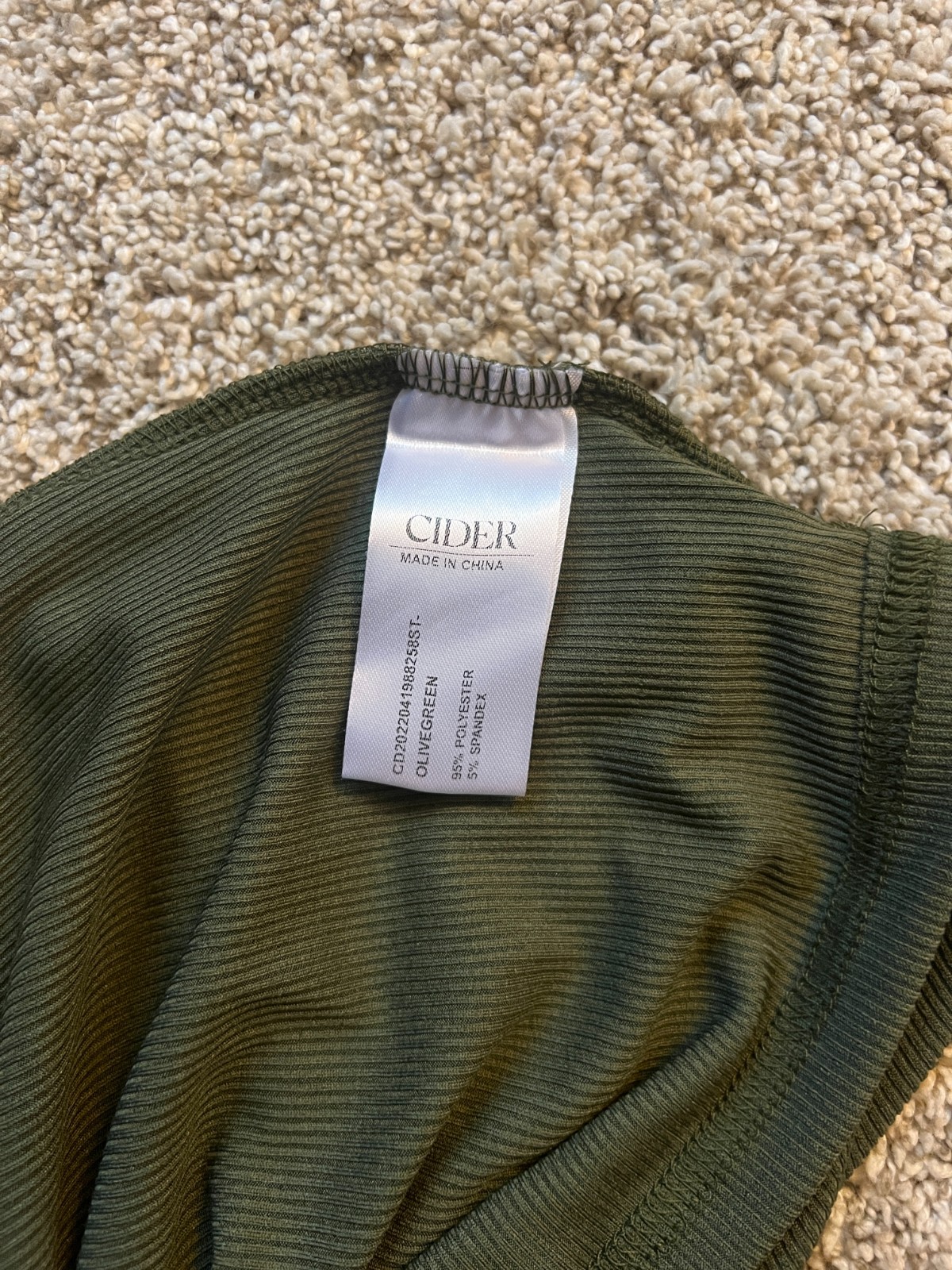 Cider Women’s Olive Green, Wrap Detail, Sleeveless Tank Top