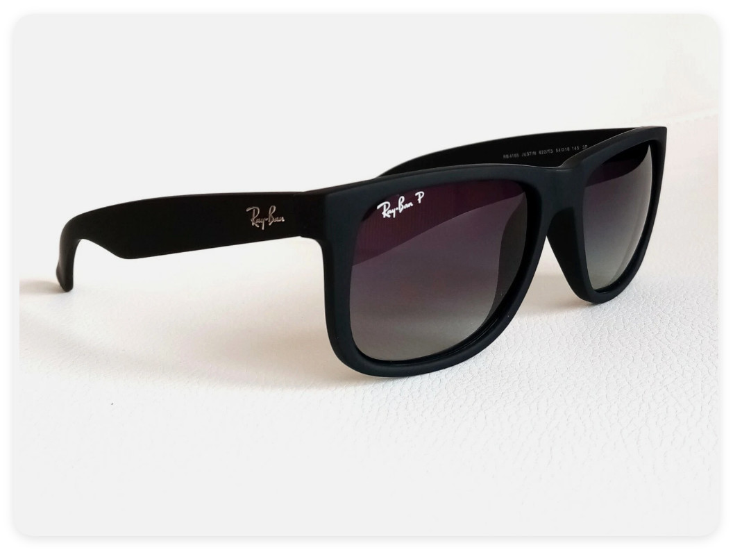 RB4165 Polarized Sunglasses Ray-Ban Justin Black Frame Gray Gradient Lens 54mm