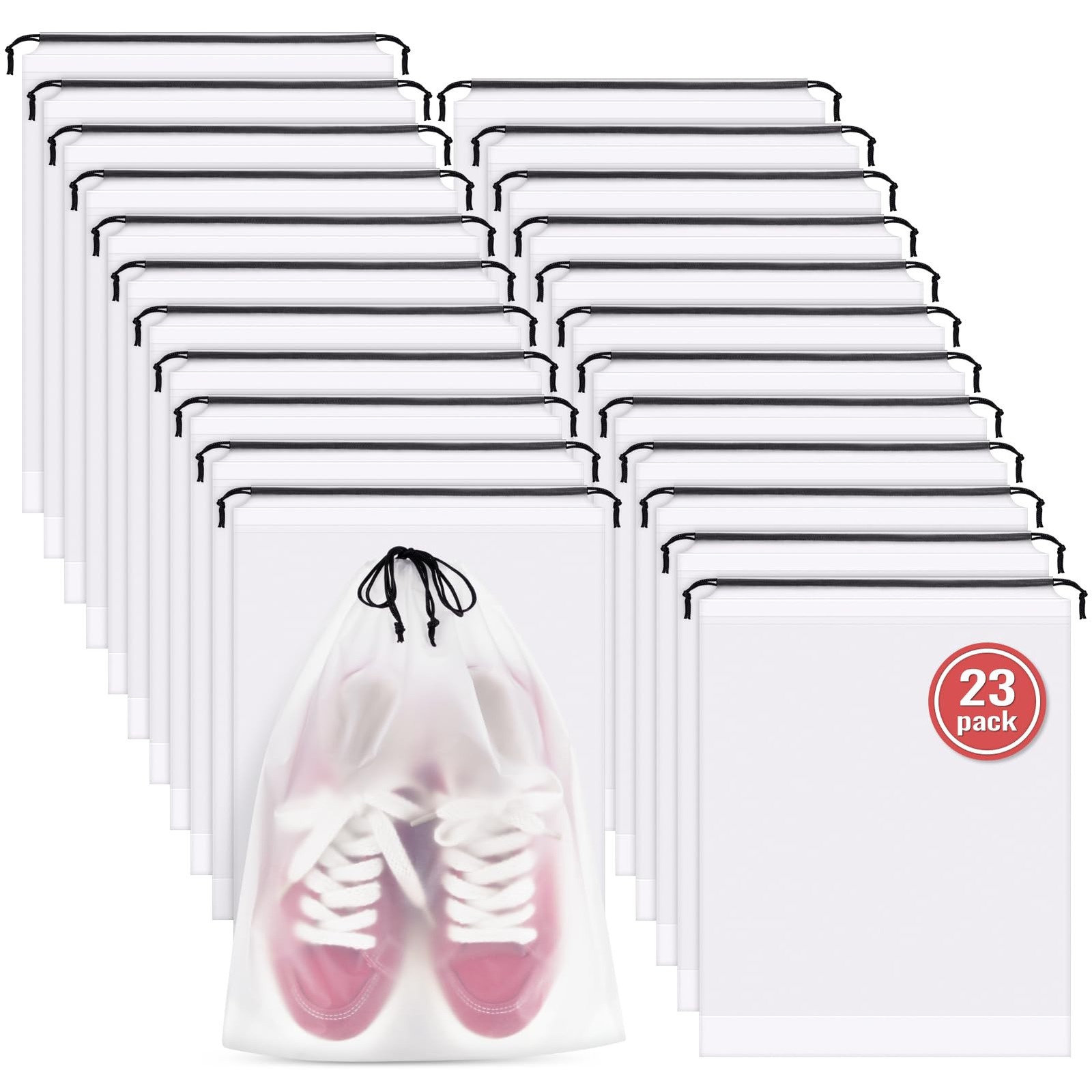 23 Pack Shoe Bags for Travel, 11.8″ x 15.7″ Waterproof Travel Clear