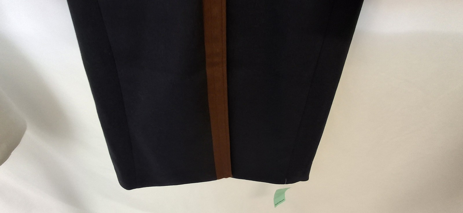 Dorothy Perkins Coat Contrast Detail Single Breasted Midi Navy Brown Uk10 L3781
