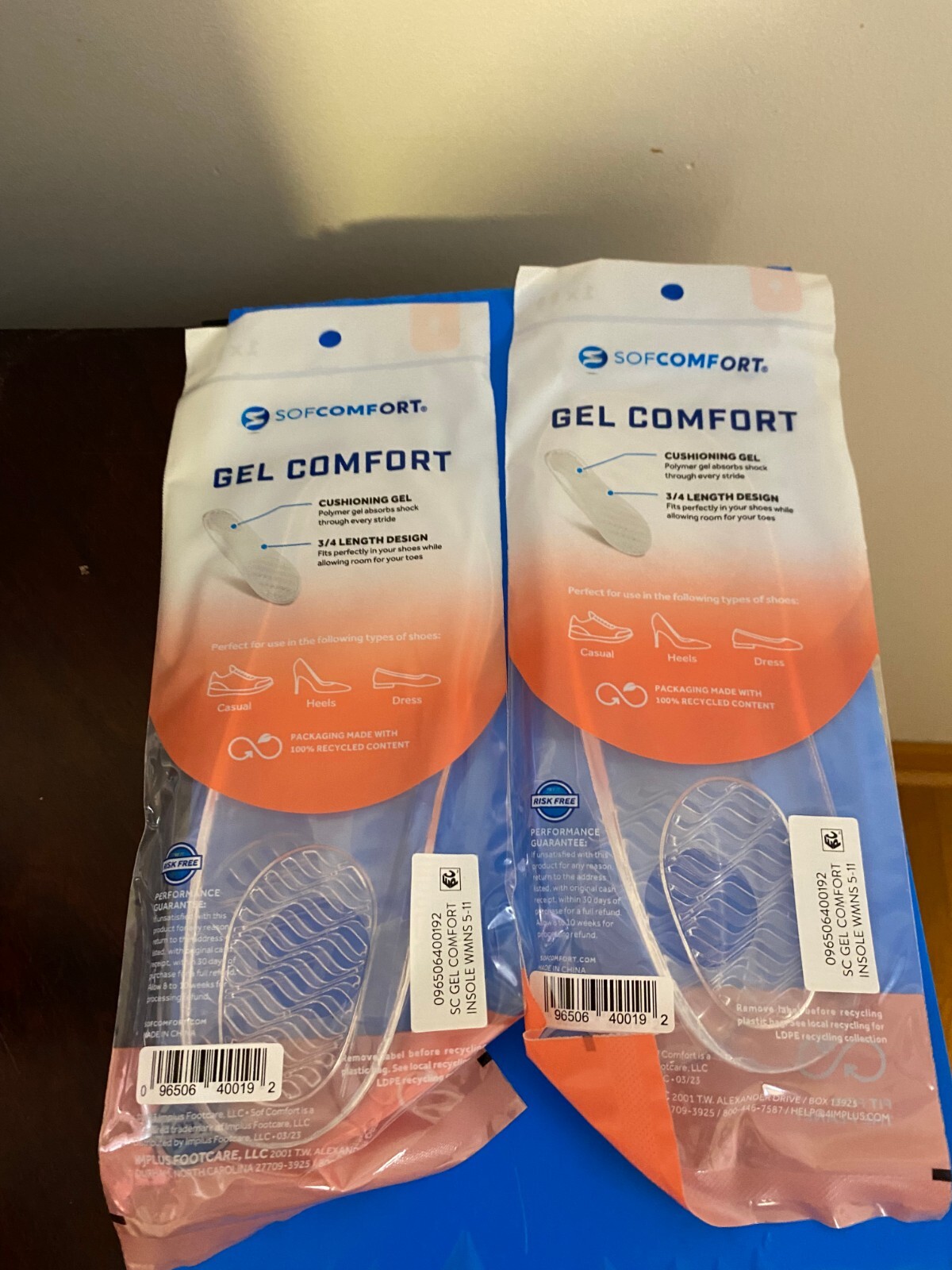 NEW WOMEN’S LOT OF 2 SIZE 5-11 SOF COMFORT GEL 3/4 LENGTH INSOLE-TRIM TO FIT
