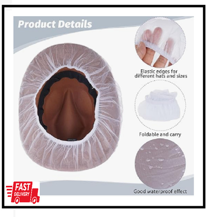 2Pcs Cowboy Hat Rain Covers Plastic Hat Waterproof Cover for Dust Unisex Travel