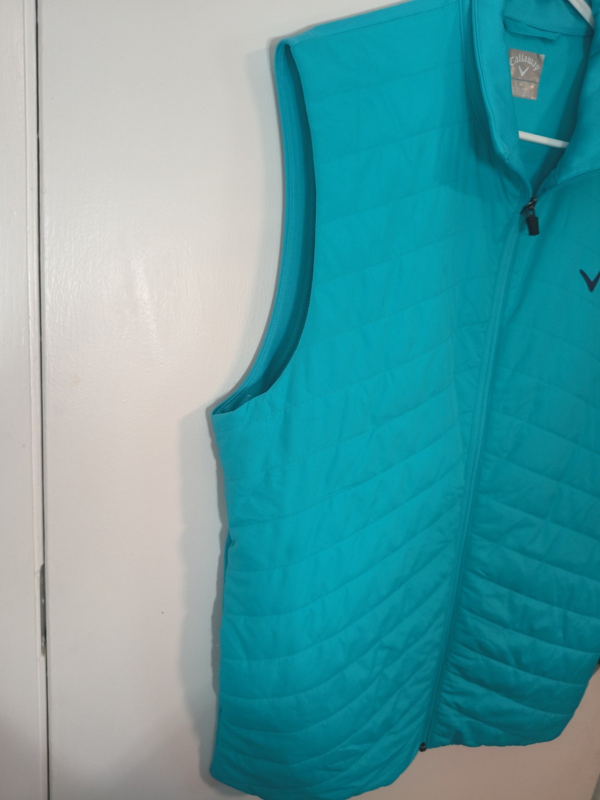 Callaway Vest Men’s Med Turquoise Quilted Puffer Golf Full Zip Sleeveless Jacket