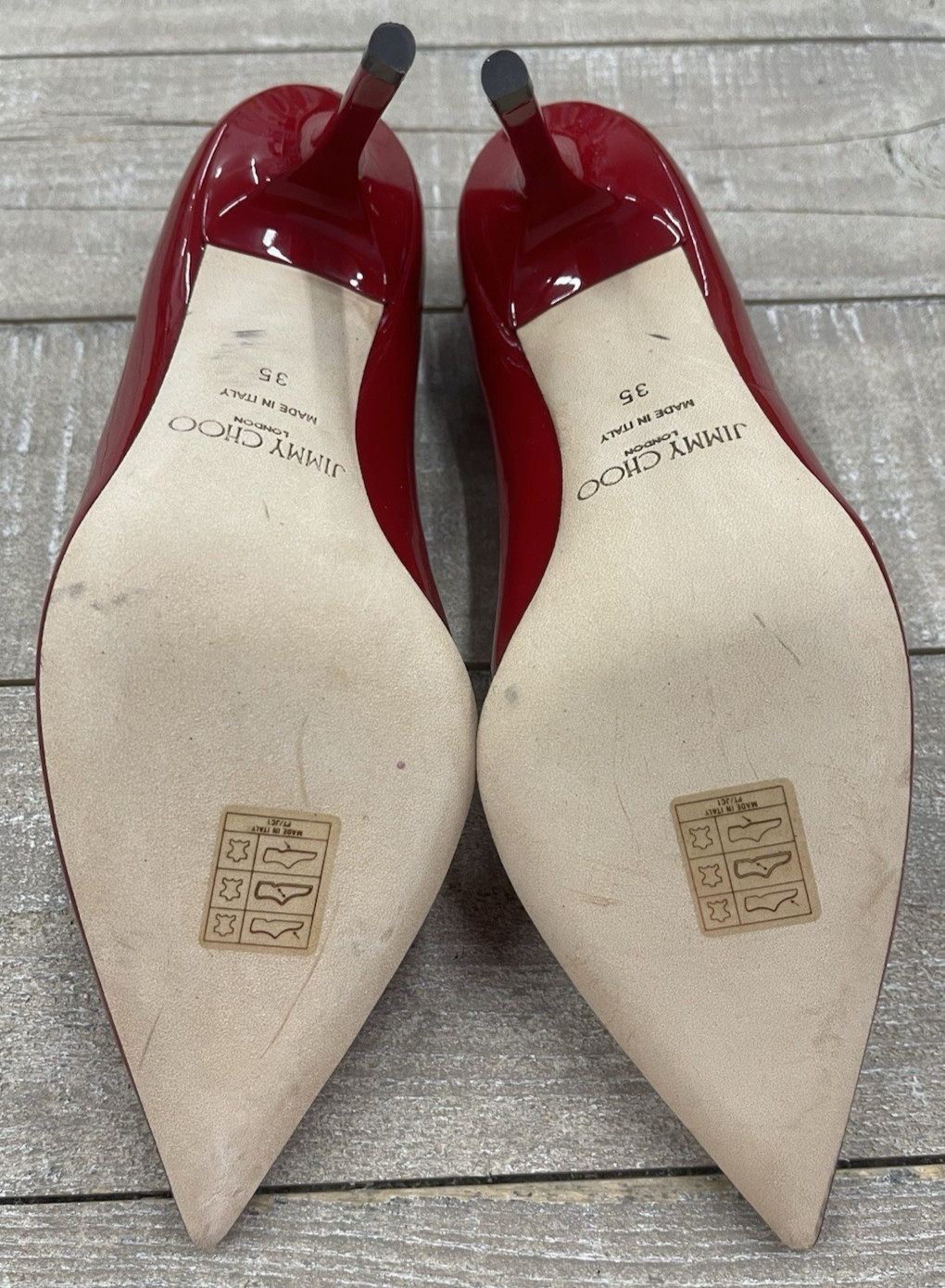 New Jimmy Choo Agnes 85mm Patent Leather Pump Heels In Red Size: 35 (US 5)