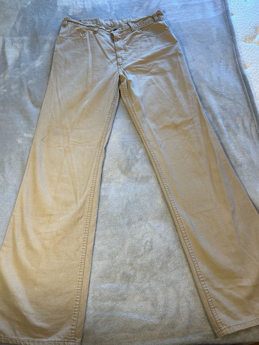 Vintage Levi’s White Tab Khaki Cotton Duck Canvas Pants with Corduroy Pocket
