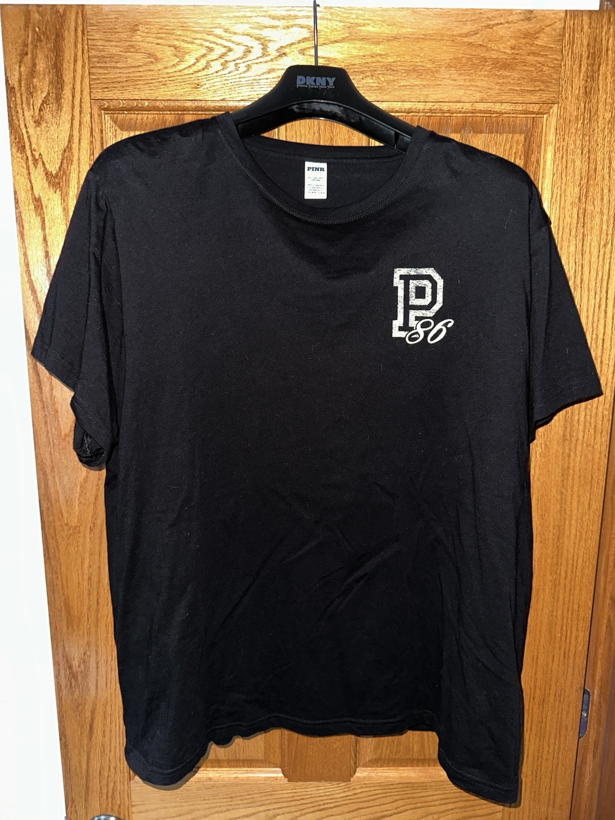 Victoria’s Secret PINK Cotton Campus Tee Pure Black (7MOB) XXL