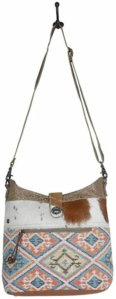 Myra Bags – Multipastels Hairon Cowhide Tribal Shoulder Bag