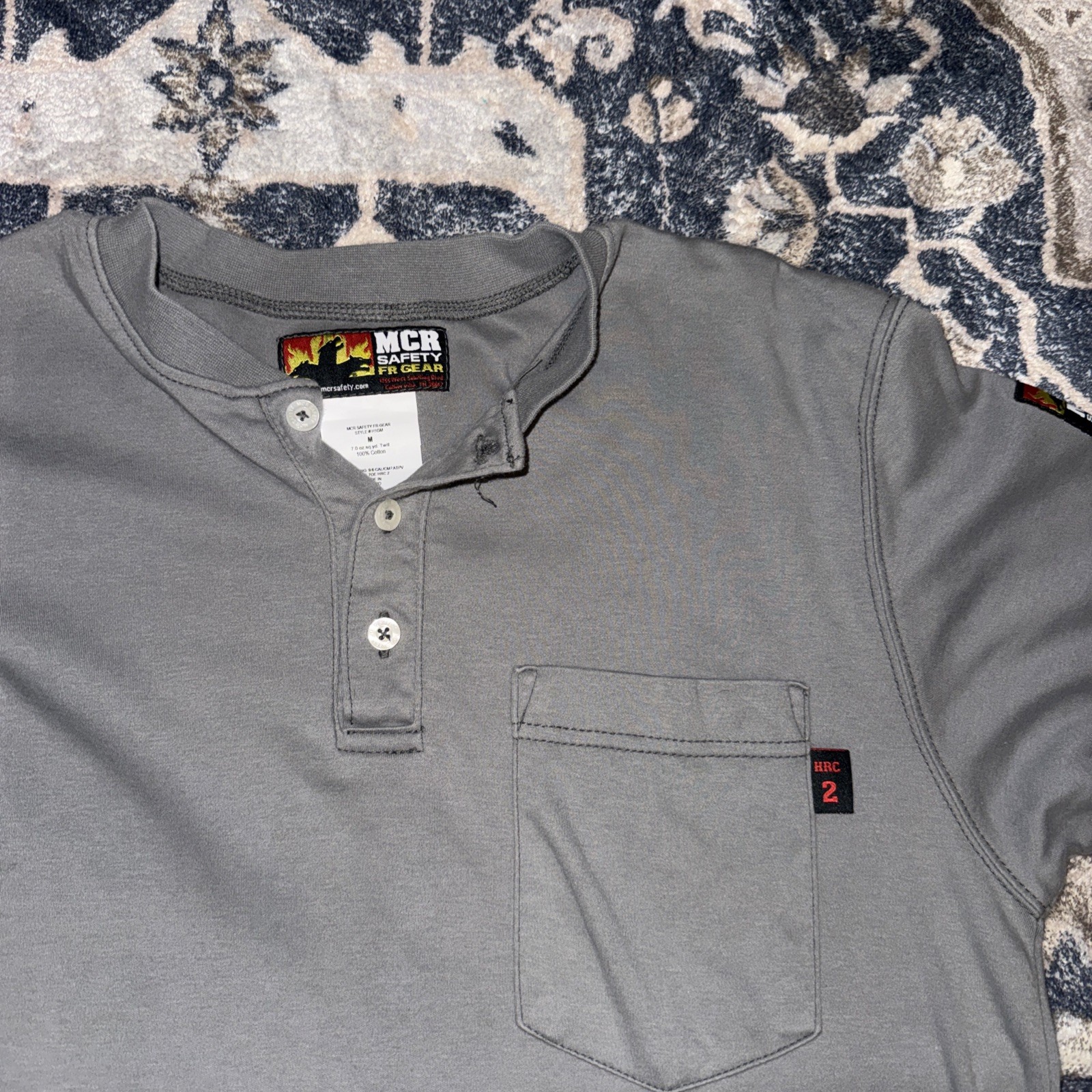 MCR SAFETY FR Long Sleeve Shirt: 9.6 cal/sq cm ATPV, Men’s Sz M