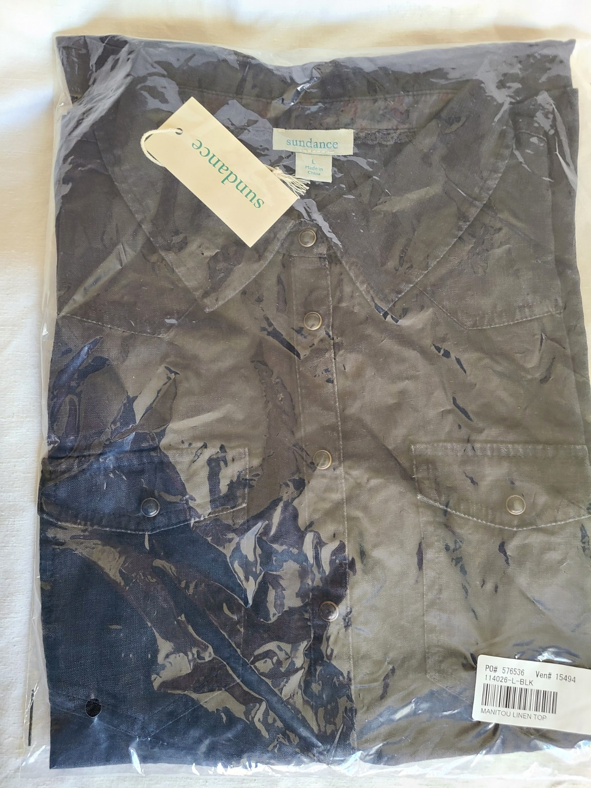 SUNDANCE LIVING CATALOG SZ L MANITOU SLEEVELESS SHIRT BUTTON DOWN Blouse WILLOW