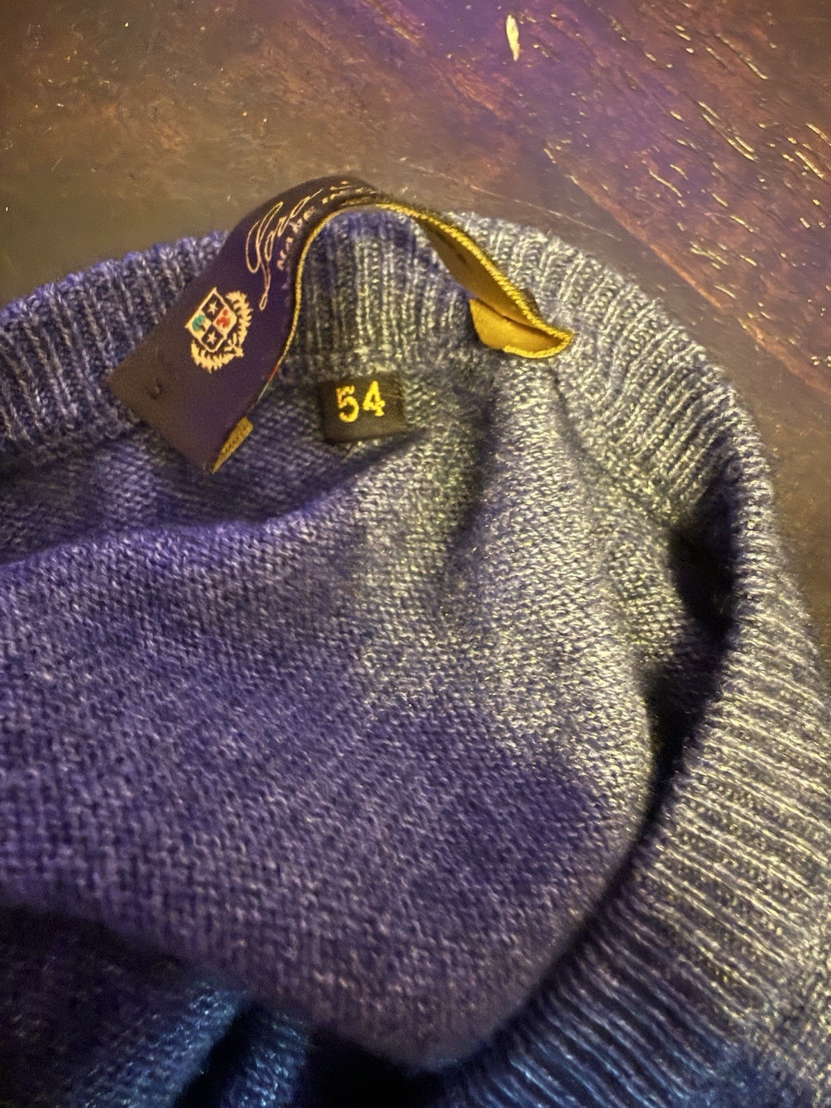 Loro Piana Blue Classic V-Neck Sweater Silk/Cashmere sz54 XL Made In Italy
