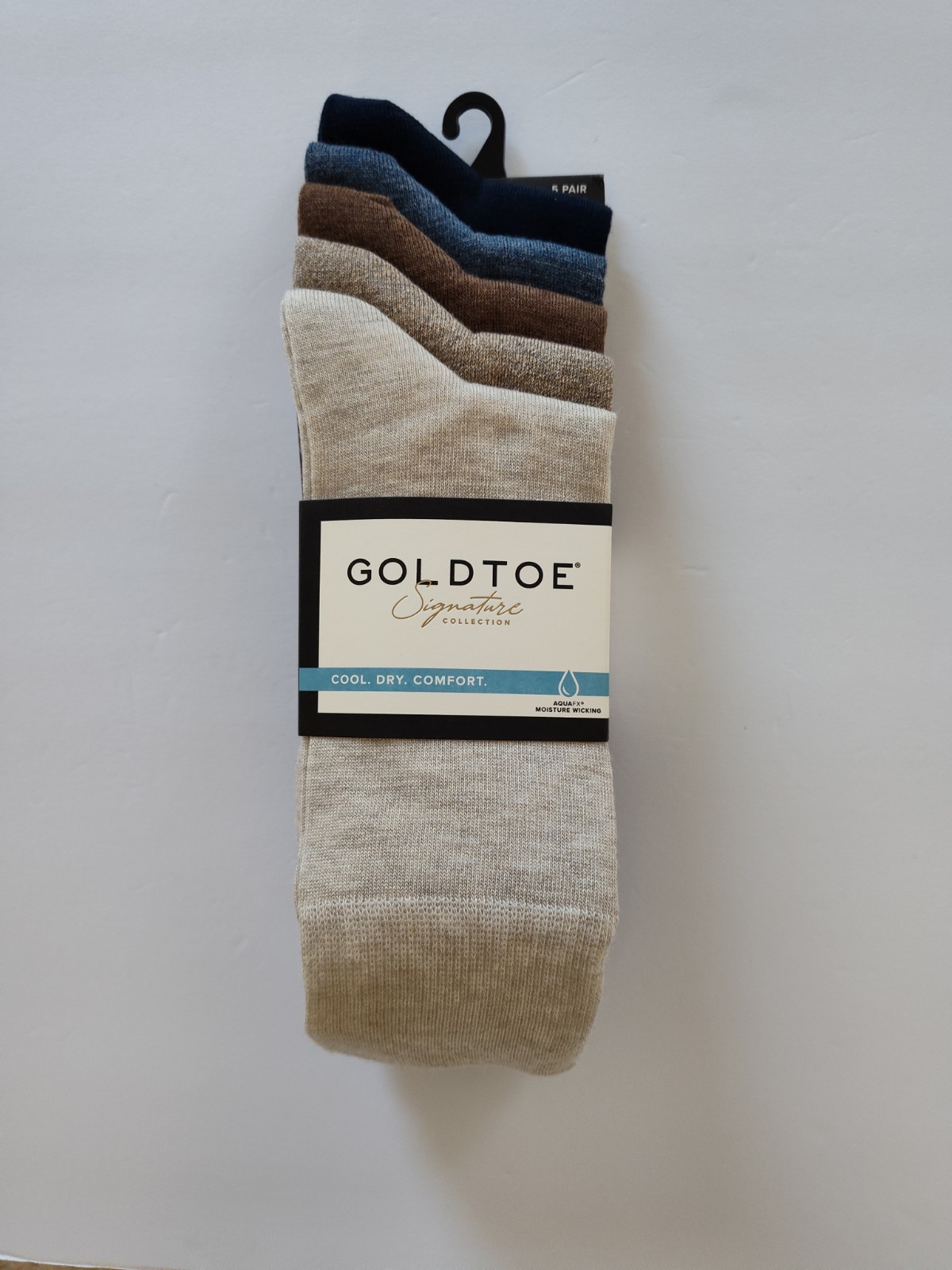 Gold Toe Signature 5 Pair Mens Dress Crew Socks Men’s Shoe Size L 6-12.5 Comfort