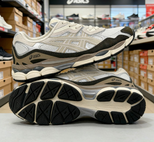 Asics Gel-NYC 1203A383-103 Beige Cream Brown Grey White Blue Ivory White Men’s S
