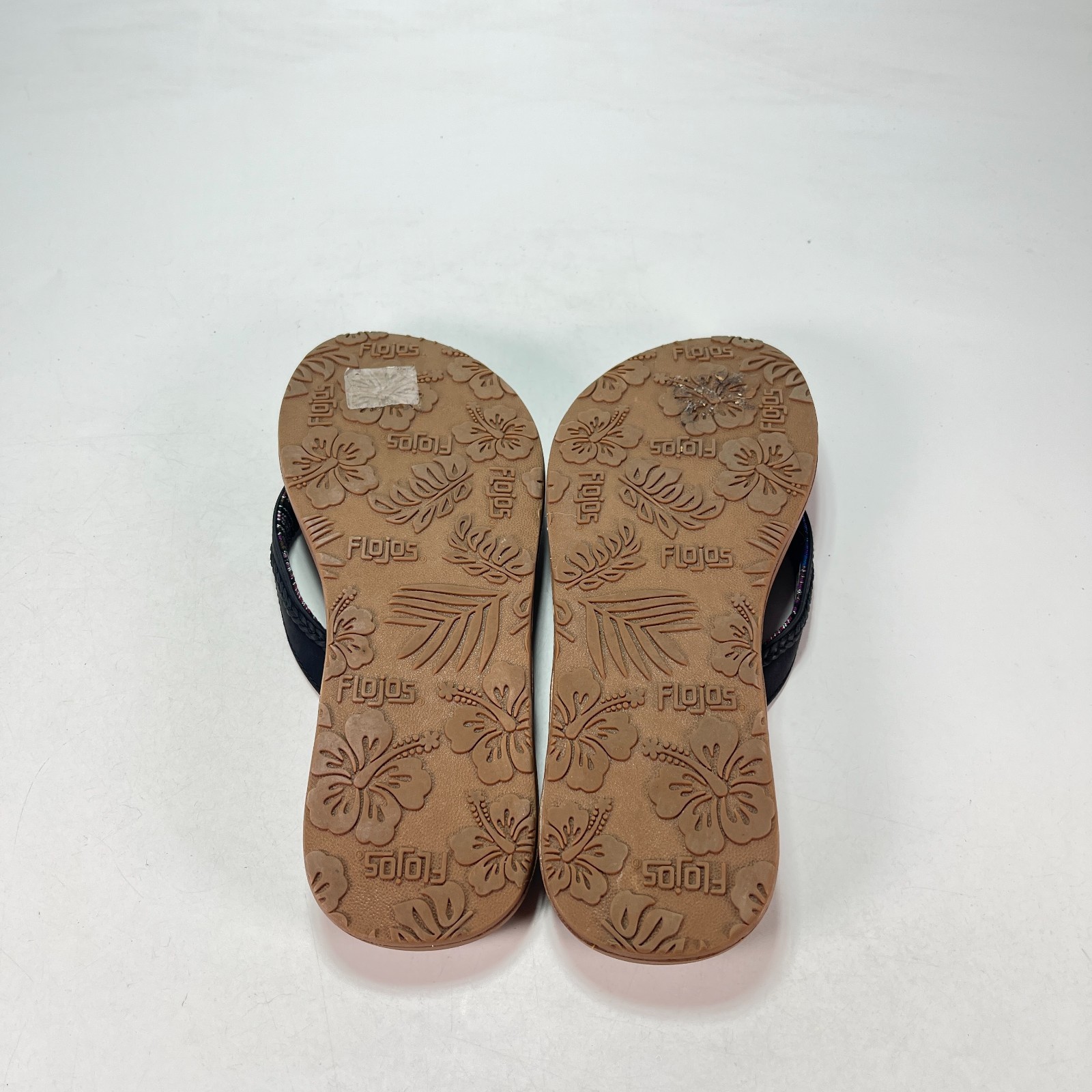 Flojos Black Brown Casual Memory Foam Footbed Flip Flops Sandals Women’s Size 9