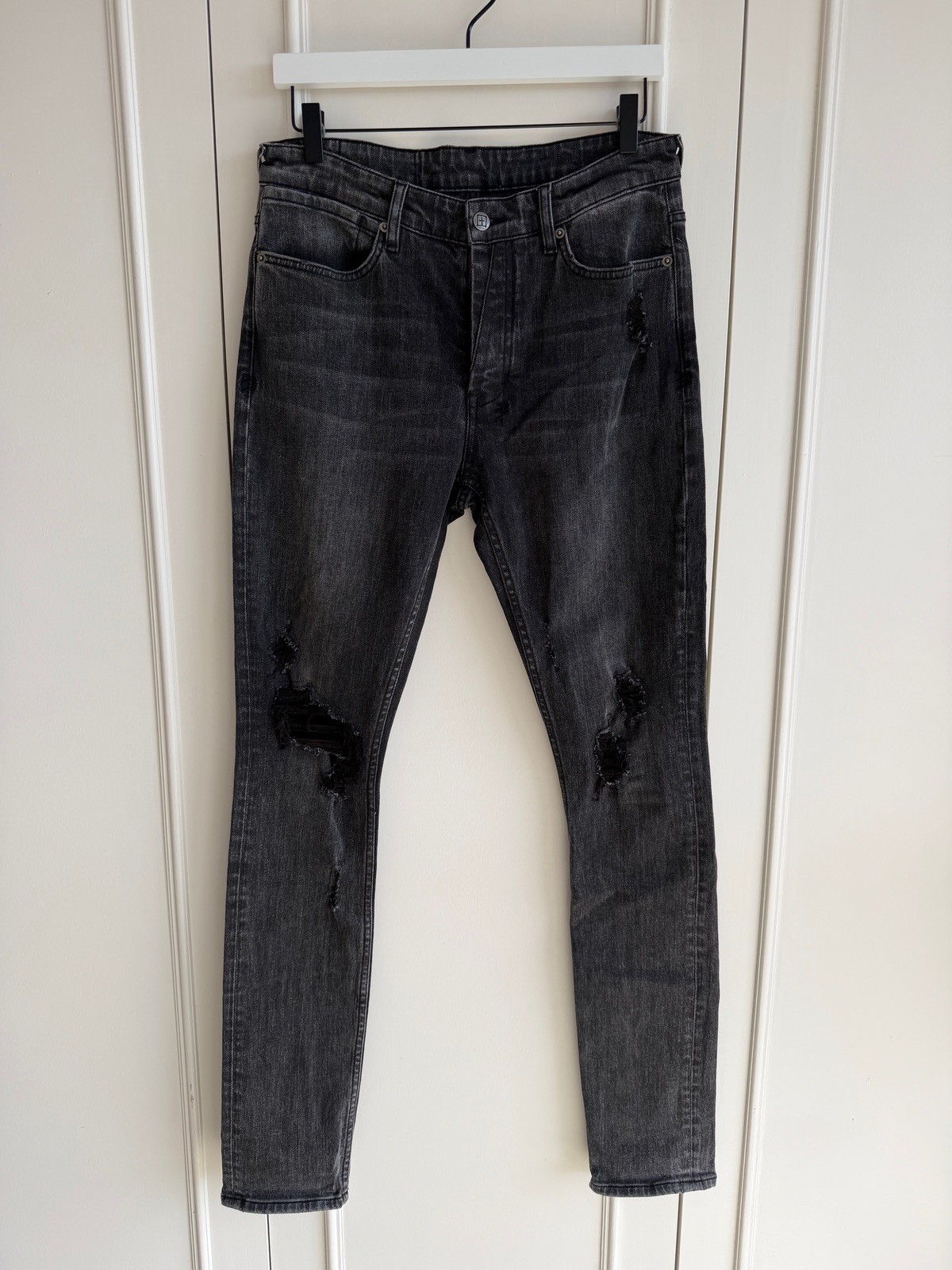 new Ksubi mens jeans van winkle spray out orange gray 32