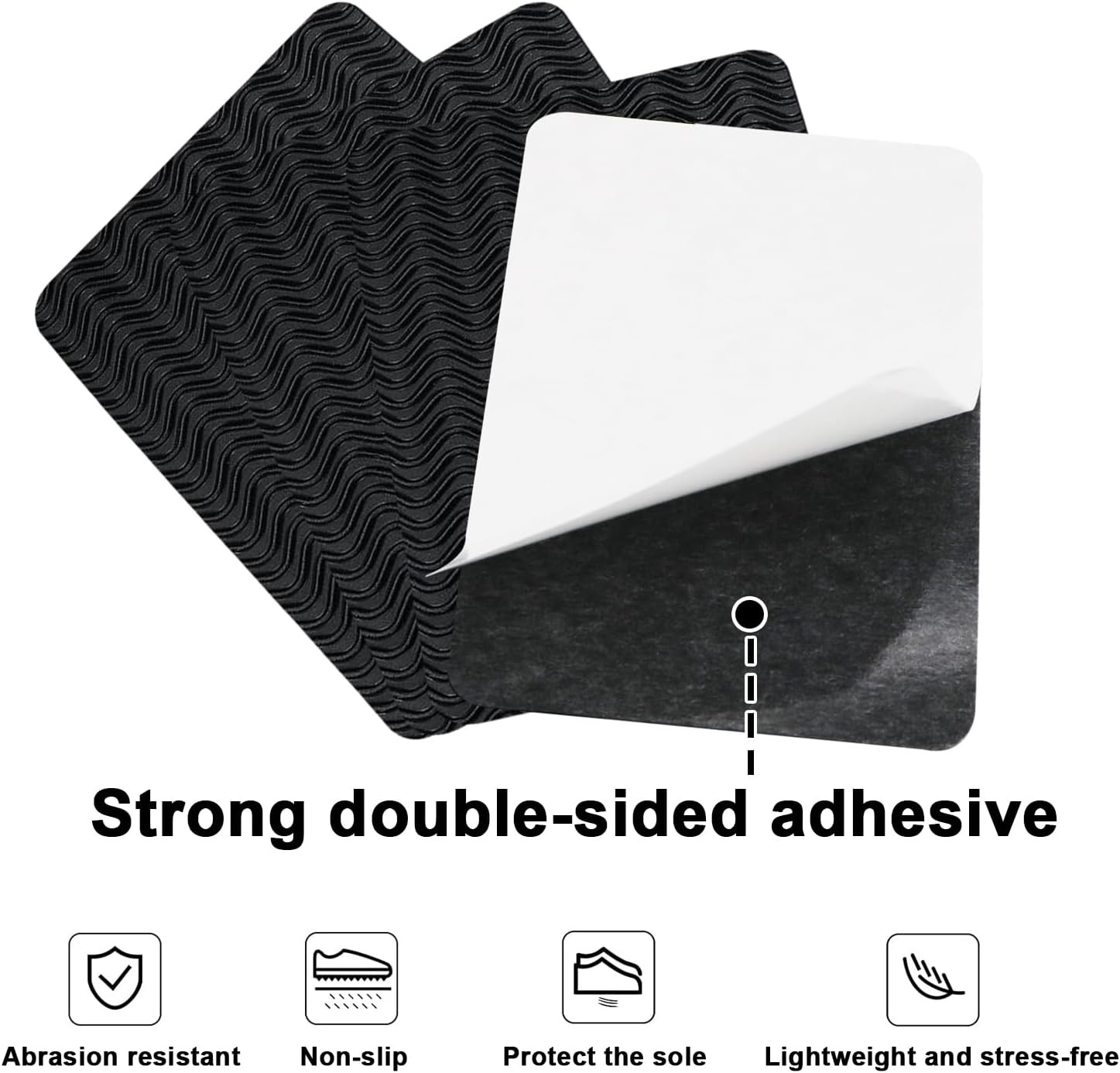 Shoe Sole Protectors 4 PCS Self Adhesive Rubber Shoe Bottom Grip Pads 4 x 6 inch