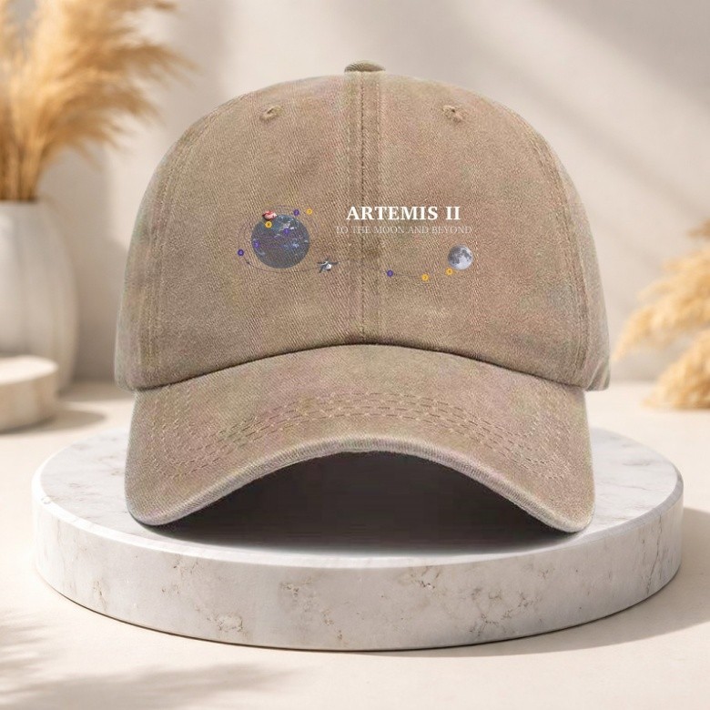 Artemis II To The Moon And Beyond Washed Cotton Baseball Cap Space Mission Hat