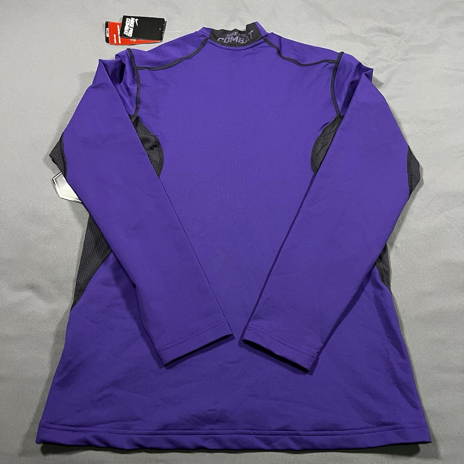 Nike Pro Combat HyperWarm Dri Fit Max Medium Purple & Black Fitted Men’s NWT