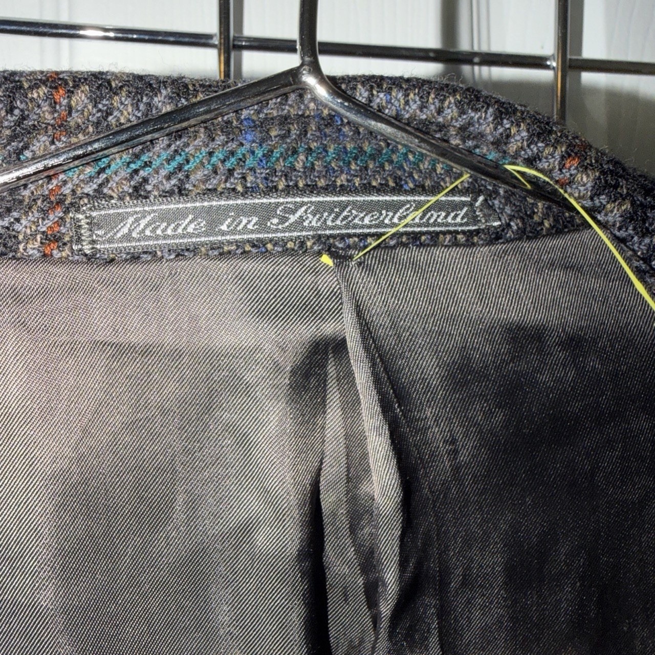 Ermenegildo Zegna Wool Tweed Plaid Blazer 42R Gray/Blue 2-Button Vent