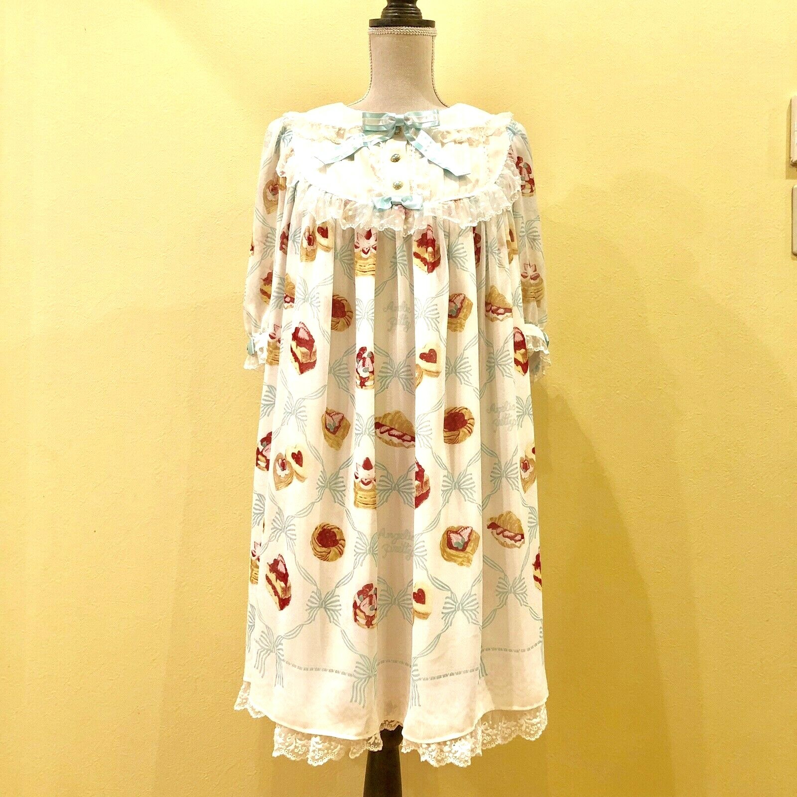 Angelic Pretty OP A-Line Off-White Mint-Green Sweet Lolita Doll from Japan #400