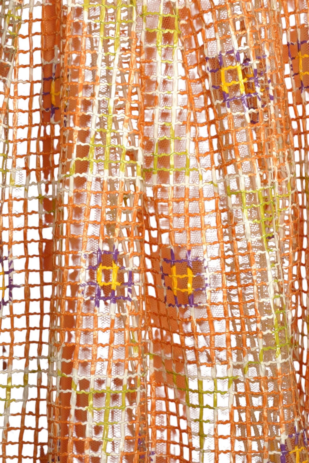 PIERRE CARDIN- 2000 Orange Painted Raffia Ballgown Skirt, Size 4