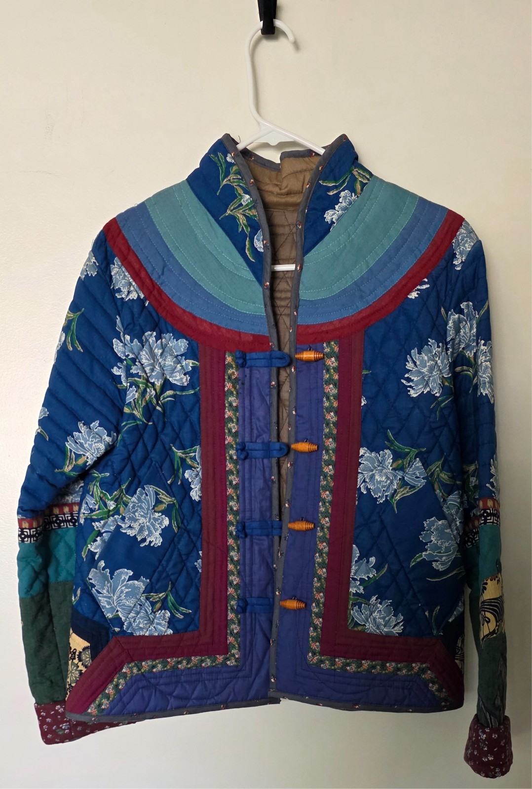 Vintage Handmade Mimi Rondenet Quilt Jacket Medium Colorful