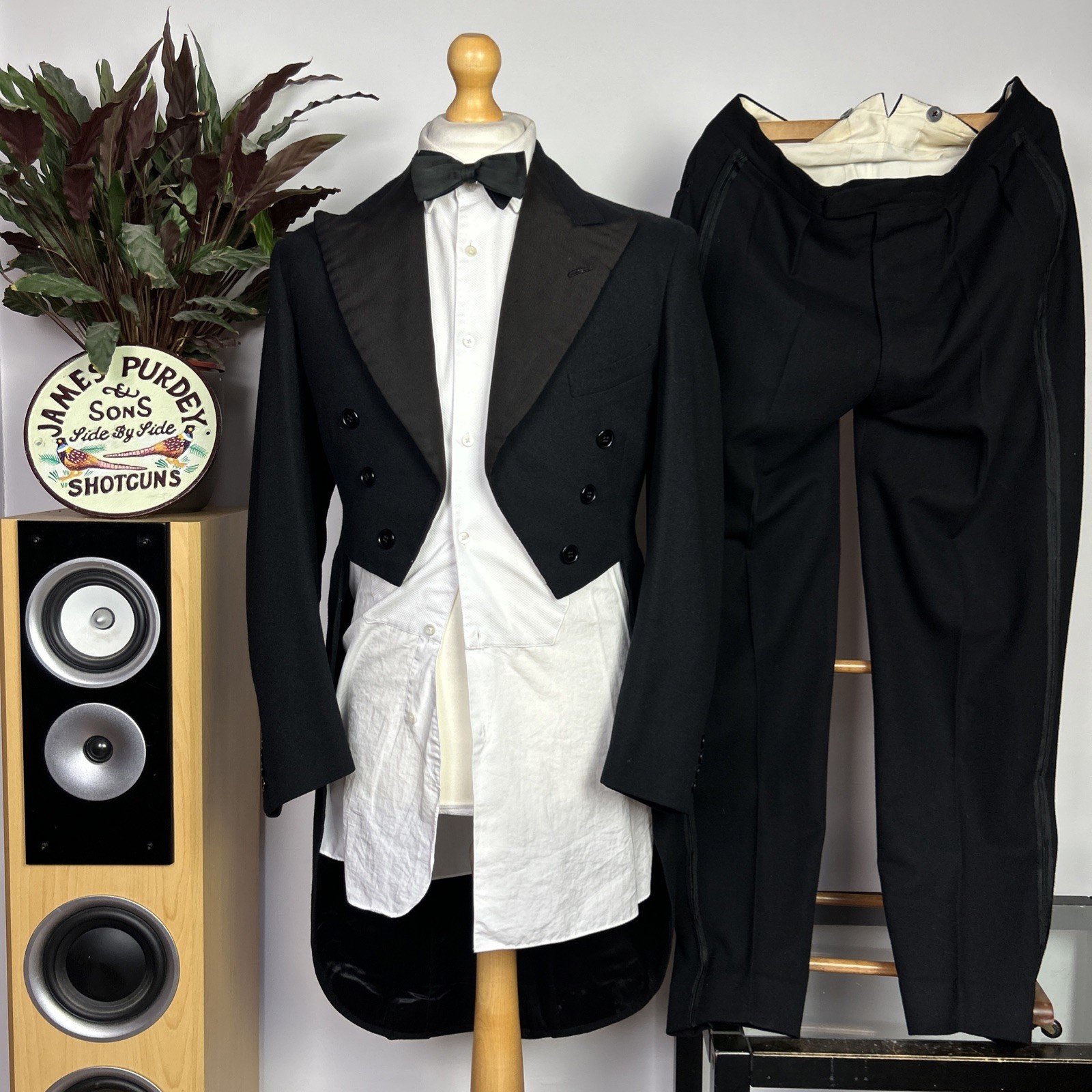 Bespoke White Tie Tailcoat Suit (38R) Handmade Dinner Savile Row Antique Vintage