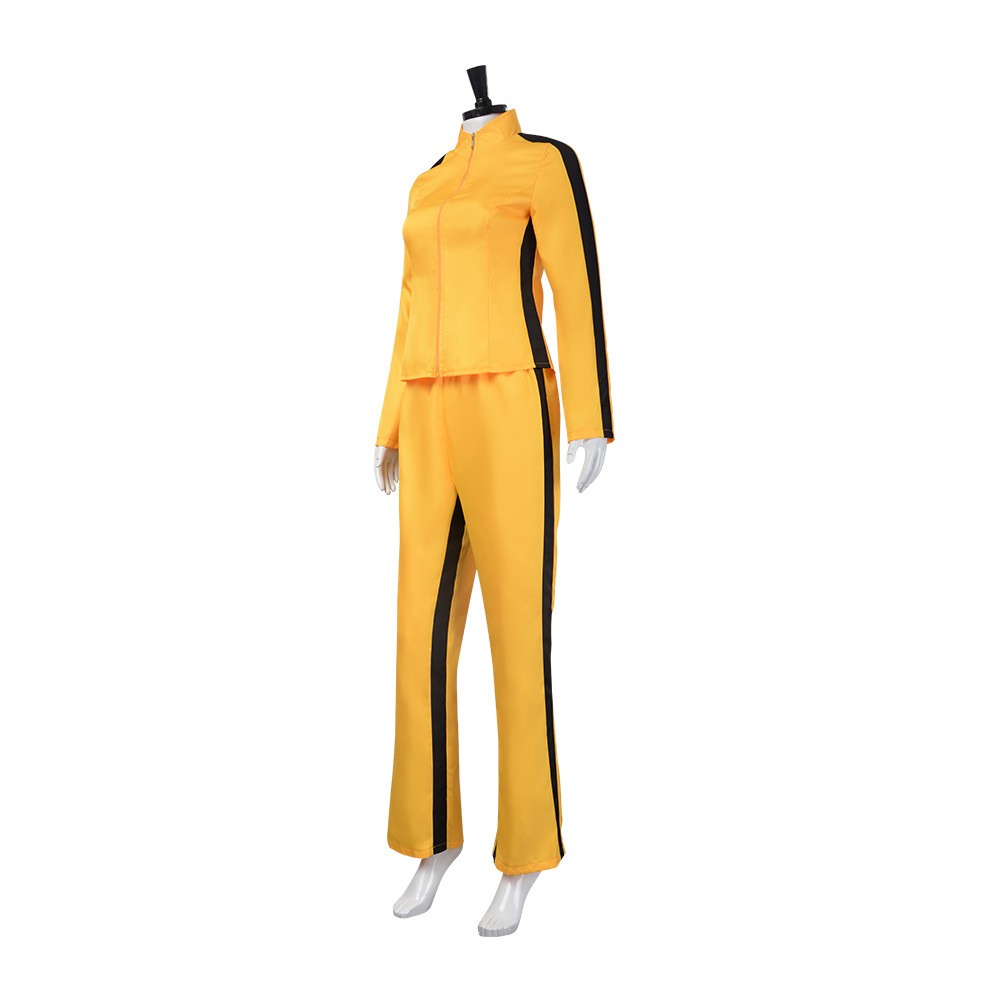 Kill Bill The Bride Cosplay Costume Yellow Coat Pants Adult Women Uniform