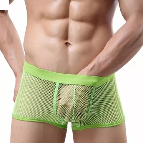 VARIOUS Men’s Sexy Transparent Spandex Fishnet Boxer Shorts – Adult Underwear