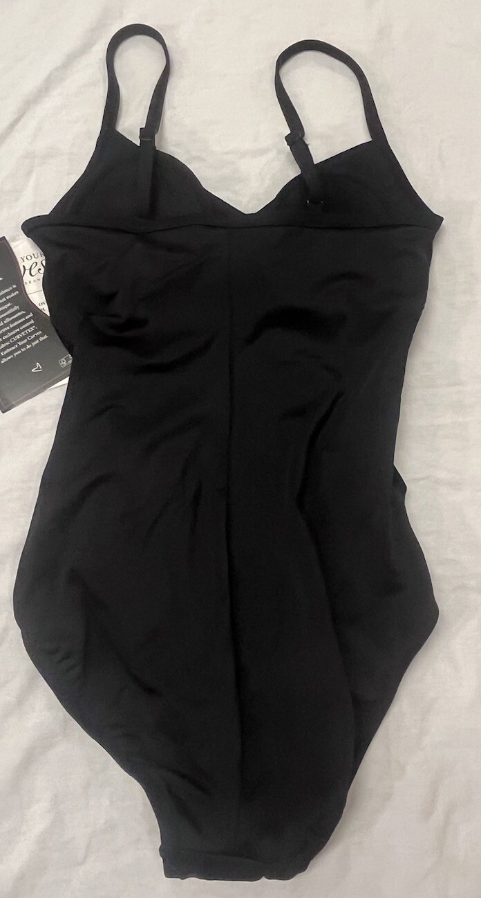 Embrace Your Curves By Miracle Brands Swimsuit Small Black Vacation Beach Pool