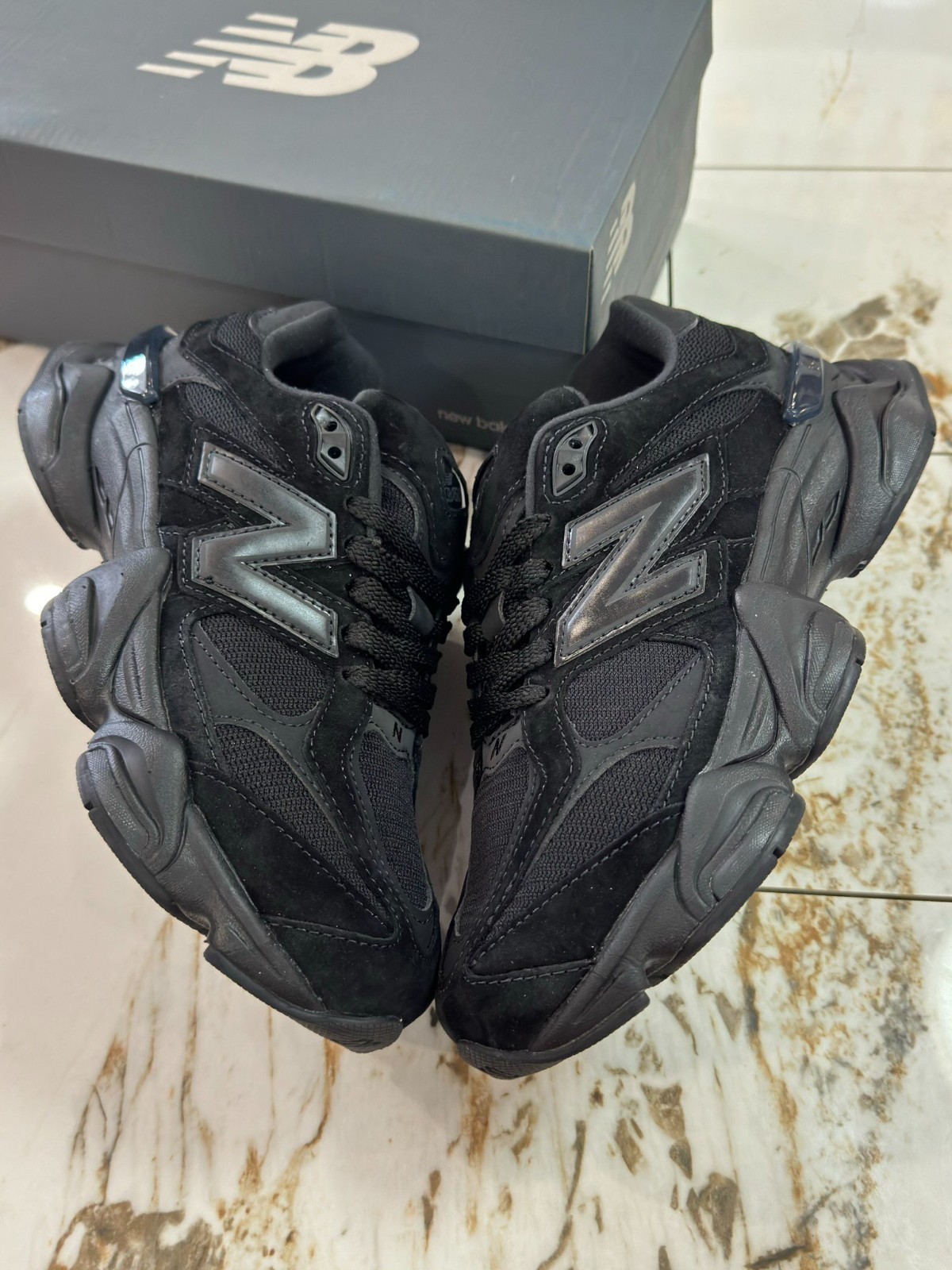 New Balance 9060 Men’s U9060BPM Triple Black Suede Mesh Lifestyle Sneakers